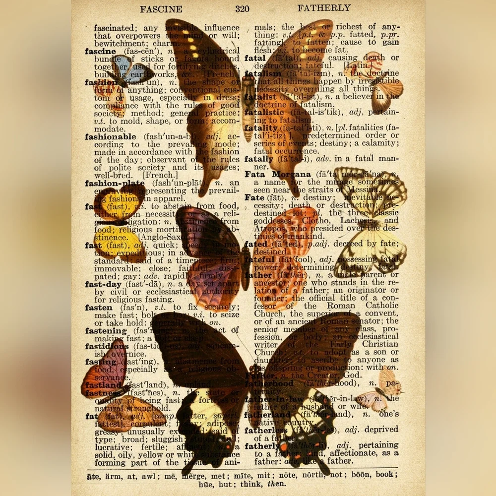 Vintage Butterfly Art Print - Picture 1 of 1